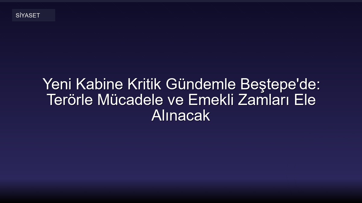 Yeni Kabine Kritik Gündemle Beştepe'de: Terörle Mücadele ve Emekli Zamları Ele Alınacak